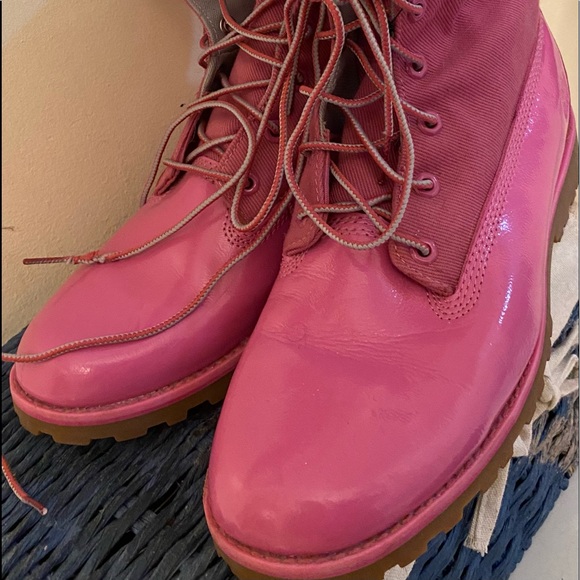 Hot Pink Timberland Boots - Picture 2 of 9